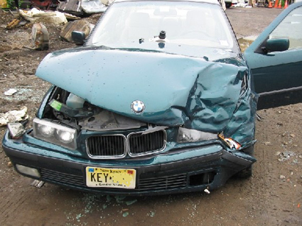 Accident cars damaged bmw