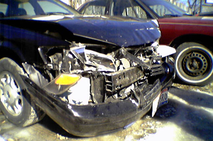 Rear ended a Ford F-250 with a toyota camry at about 55 miles an hour. i was not wearing my seat belt so i had a broken nose and cut up my face, this happend back in 2003