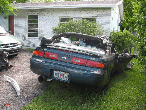 Nissan 240SX Accident: Skidded in Puddle