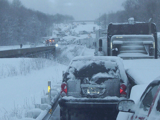 Snowstorm Highway Mess: 50 Car Pileup Erie, Pa