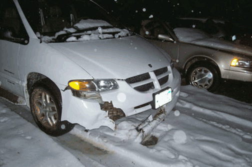 Snow Storm Van Wreck Maine