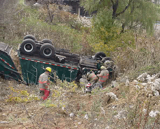 Garbage Rollover accident