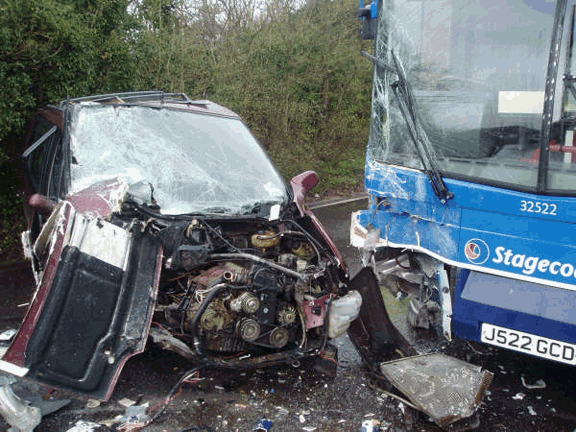 Bus smashed