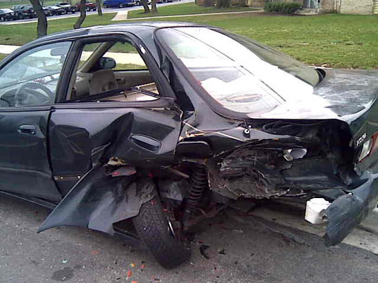 Acura wrecked accident