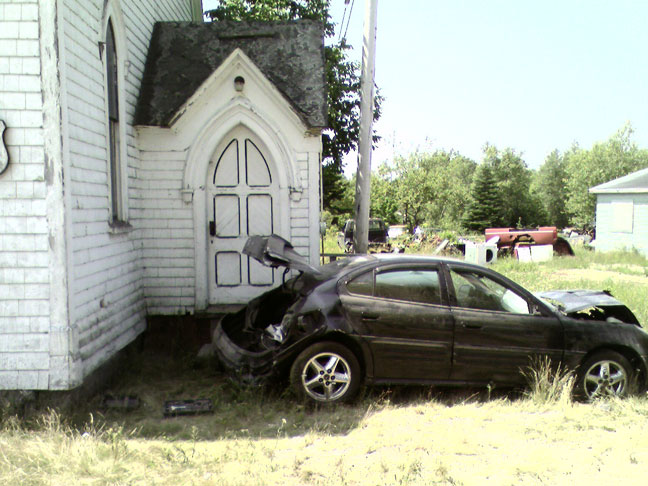 church hit by car