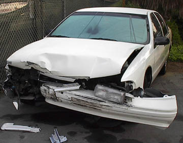 Chevy crashes into BMW Santa Ana, California