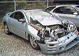Mitsubishi Accident Crashed Car
