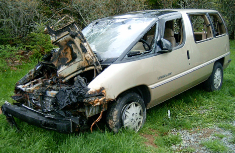 Crash and Burn Van Accident