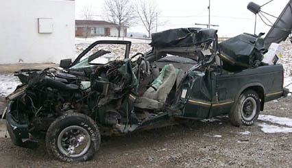 Camaro Z-28 Crash: Spins into Semi Illinois