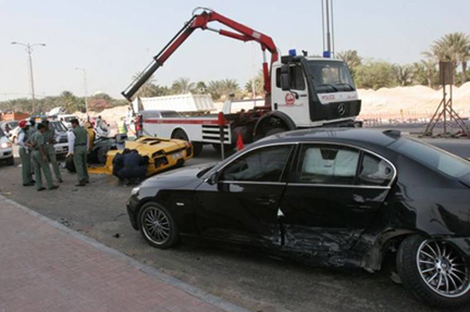 Crane BMW Lamborghini Crashed