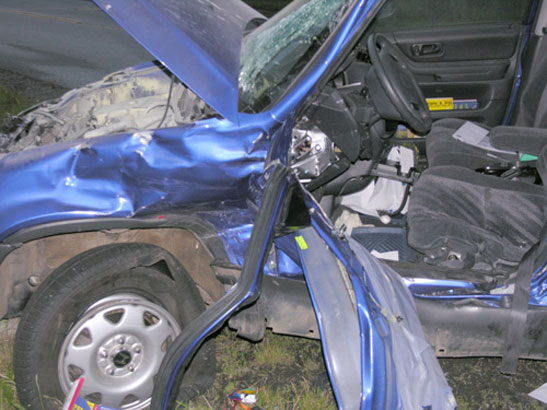 Side impact crash picture Honda
