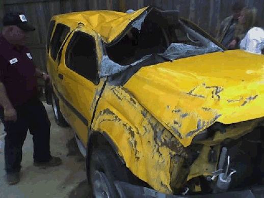Nissan Crash 12 Rollover mess