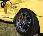 Mustang yellow crashed