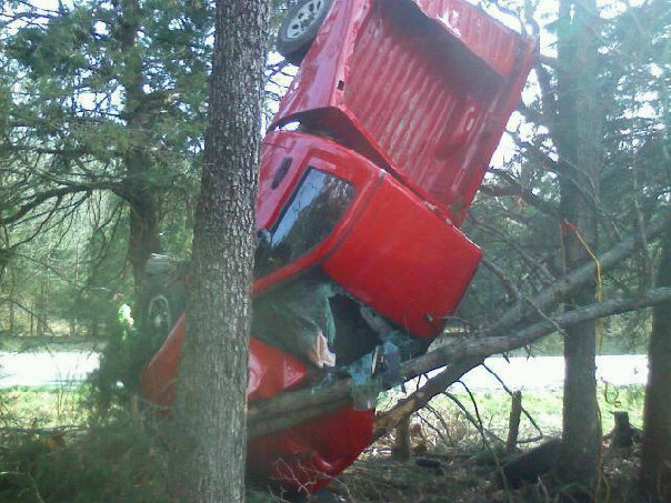 Red Truck in Trees